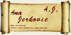 Ana Jerković vizit kartica